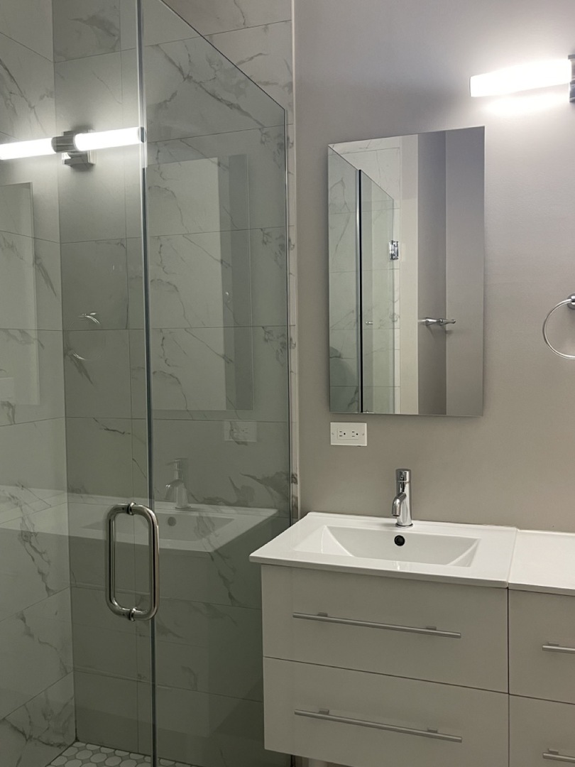 215 South Hamilton Avenue, Unit 1N Chicago, IL 60612 - Photo 13 of 23 a bathroom with a sink and mirror