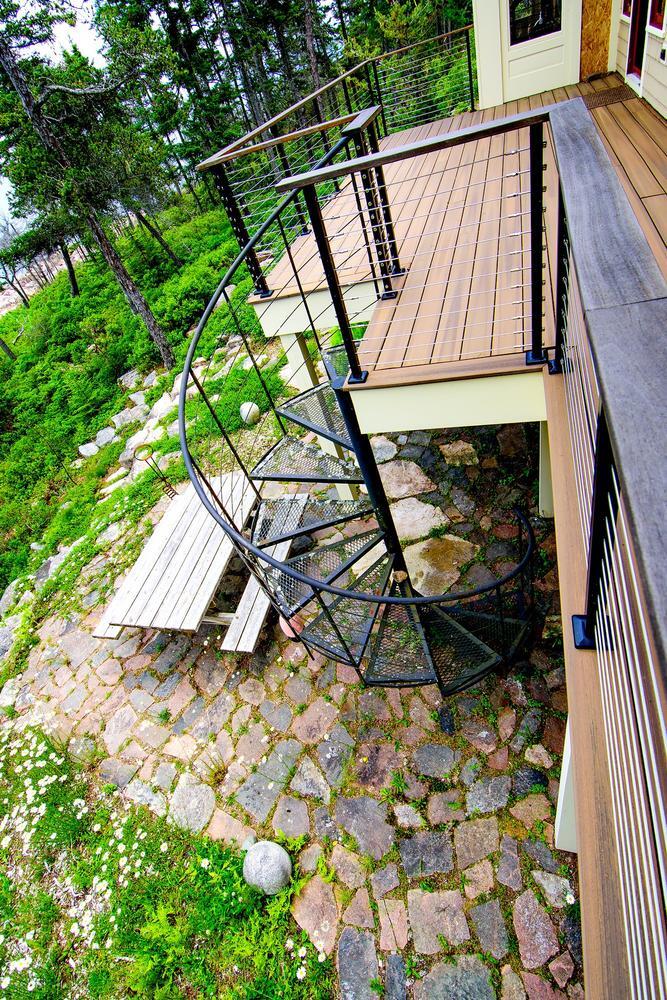 74 Workman Road Gouldsboro, ME 04613 - Photo 33 of 40 Deck Stairway to Oceanfront