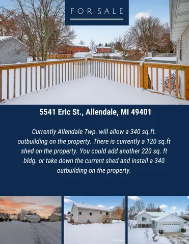 $359,400 | 5541 Eric Street, Allendale, MI 49401