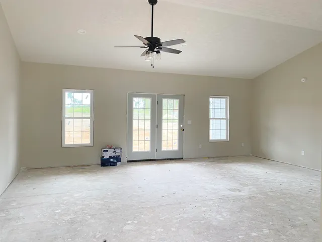a view of a livingroom with a window