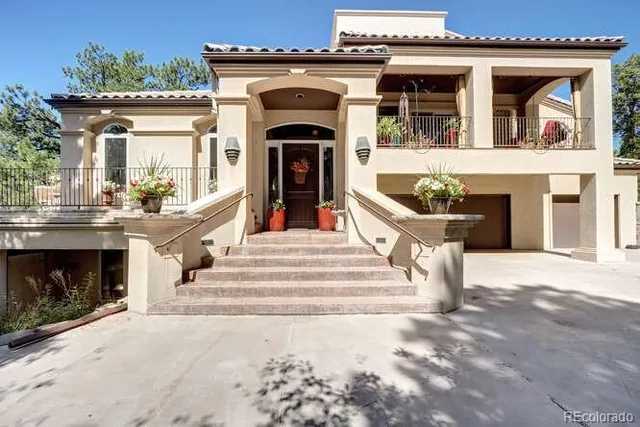 a view of a building with a porch
