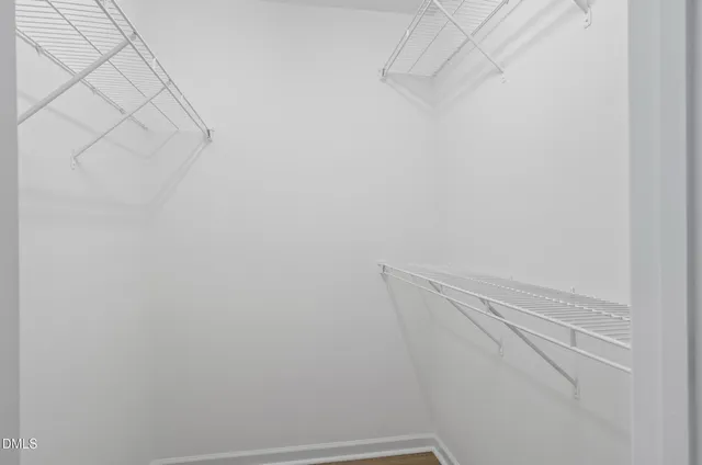 a view of small space with empty racks