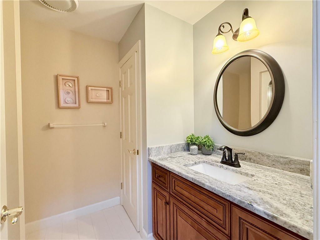 10 Captain Lane Salem, SC 29676 - Photo 22 of 28 This lower level full guest bathroom features a sleek vanity, shower, and elegant finishes.