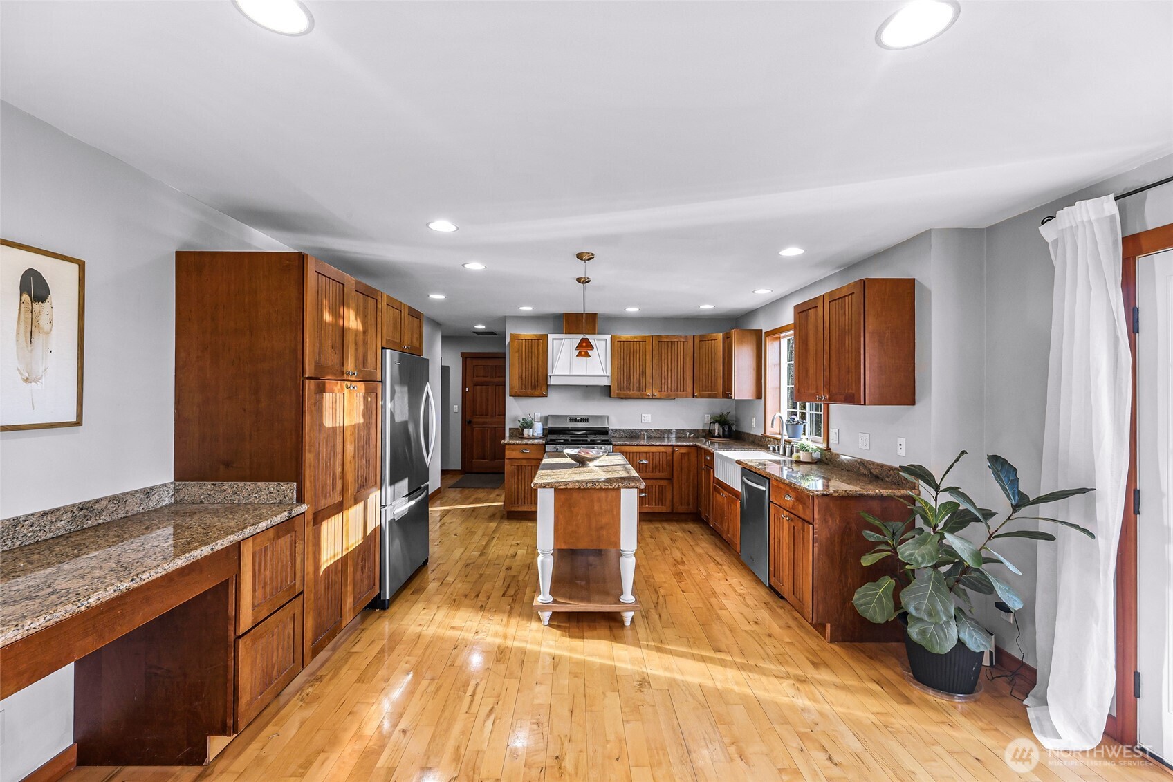 3395 Mack Road Everson, WA 98247 - Photo 19 of 39 a kitchen with stainless steel appliances granite countertop sink stove top oven and cabinets