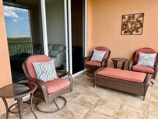 a outdoor space with patio furniture