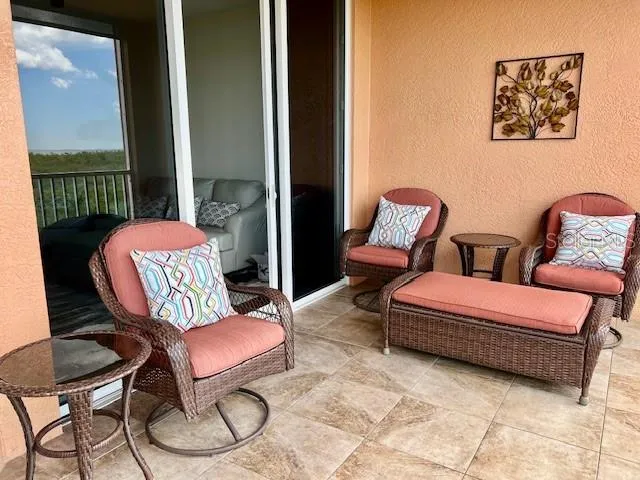 a outdoor space with patio furniture