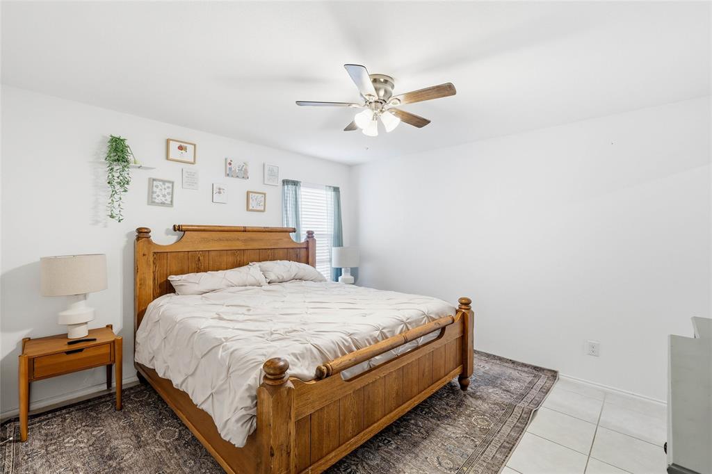 312 Ranchito Pass Fort Worth, TX 76052 - Photo 20 of 30 Tiled bedroom featuring ceiling fan and baseboards
