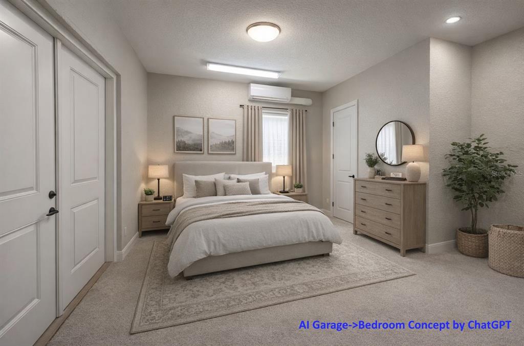 130 Laynewade Road Polk City, FL 33868 - Photo 31 of 41 a bedroom with a bed and a potted plant