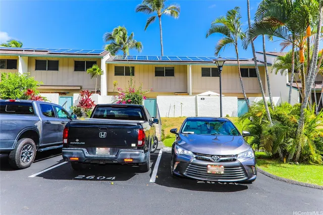 a car parked in front of a house