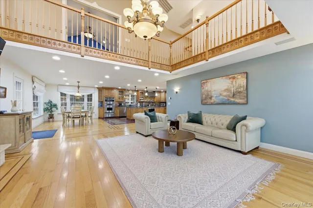 a living room with furniture