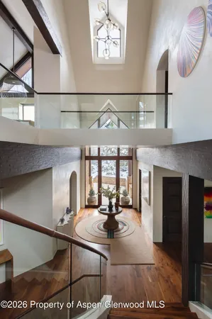 a view of a lobby with furniture