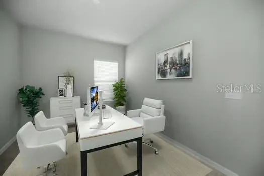 a dining room with a table and chairs