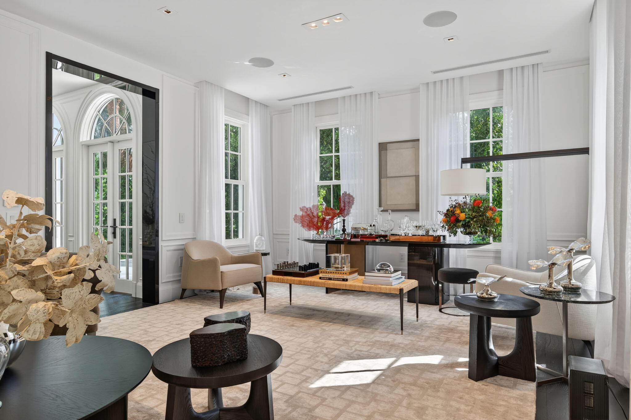 142 South County Road Palm Beach, FL 33480 - Photo 14 of 31 a living room with furniture potted plant and a window