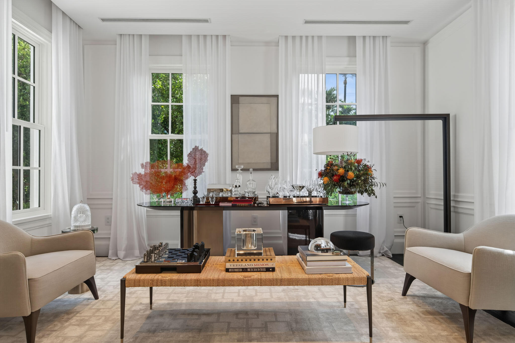 142 South County Road Palm Beach, FL 33480 - Photo 15 of 31 a living room with furniture and a potted plant