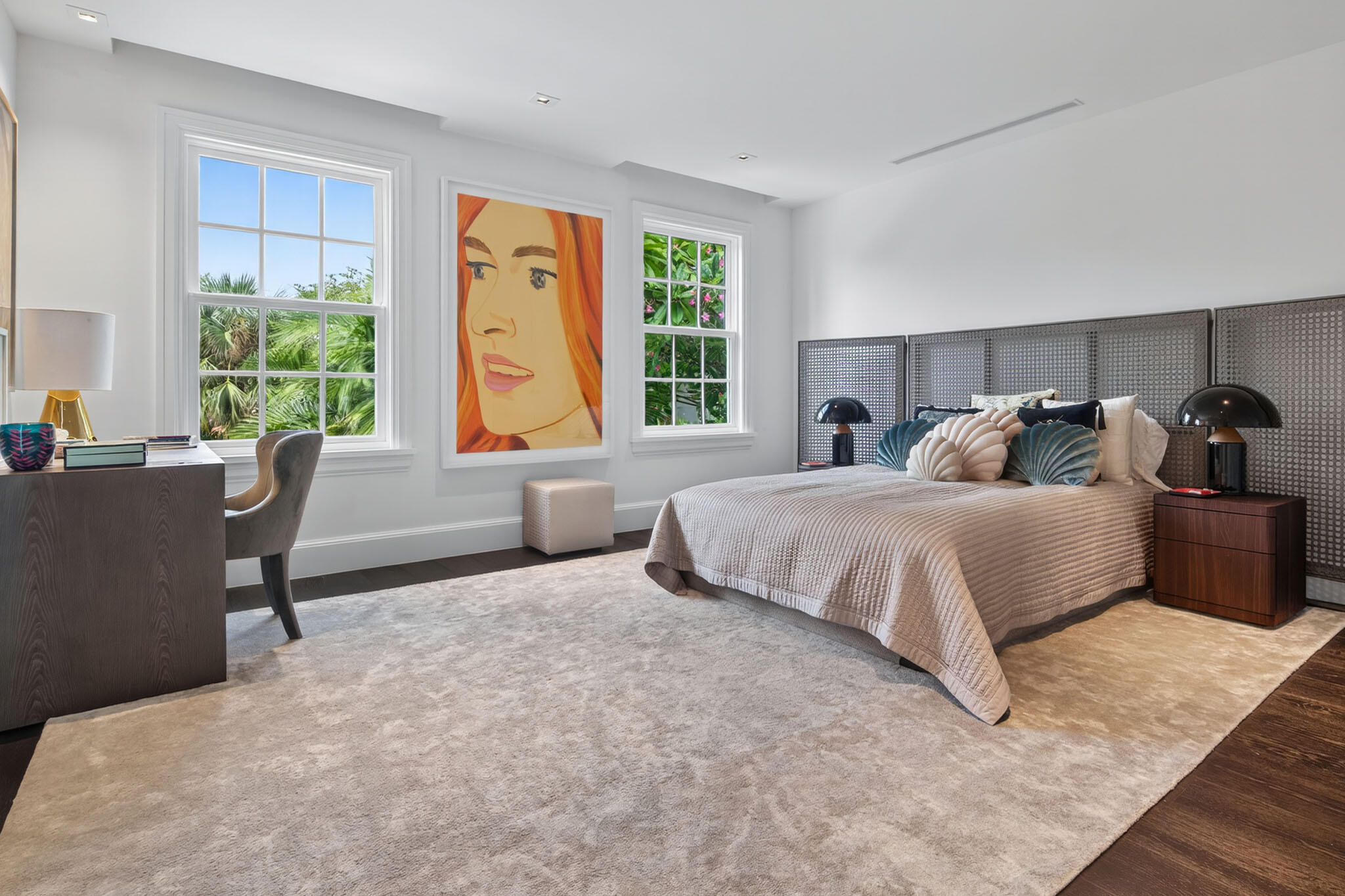 142 South County Road Palm Beach, FL 33480 - Photo 20 of 31 a bedroom with a large bed and a large window