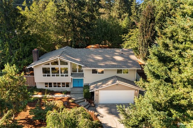 an aerial view of a house