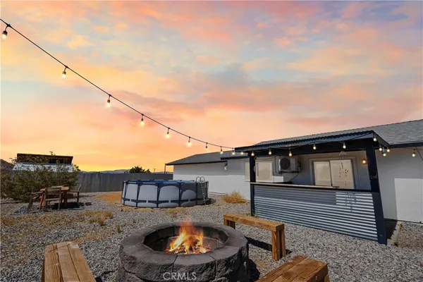 a view of an outdoor space with mountain view