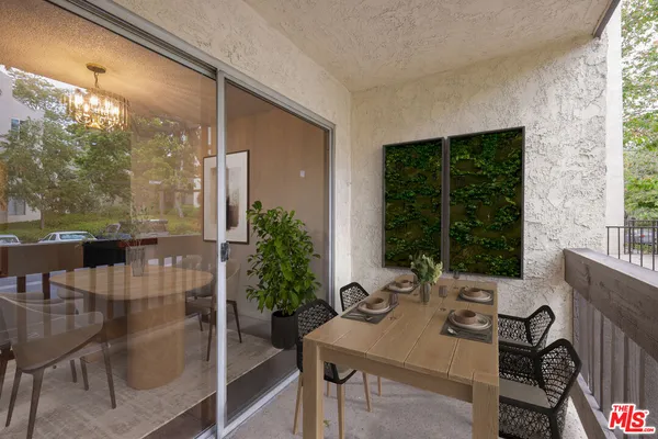 a view of an outdoor seating area