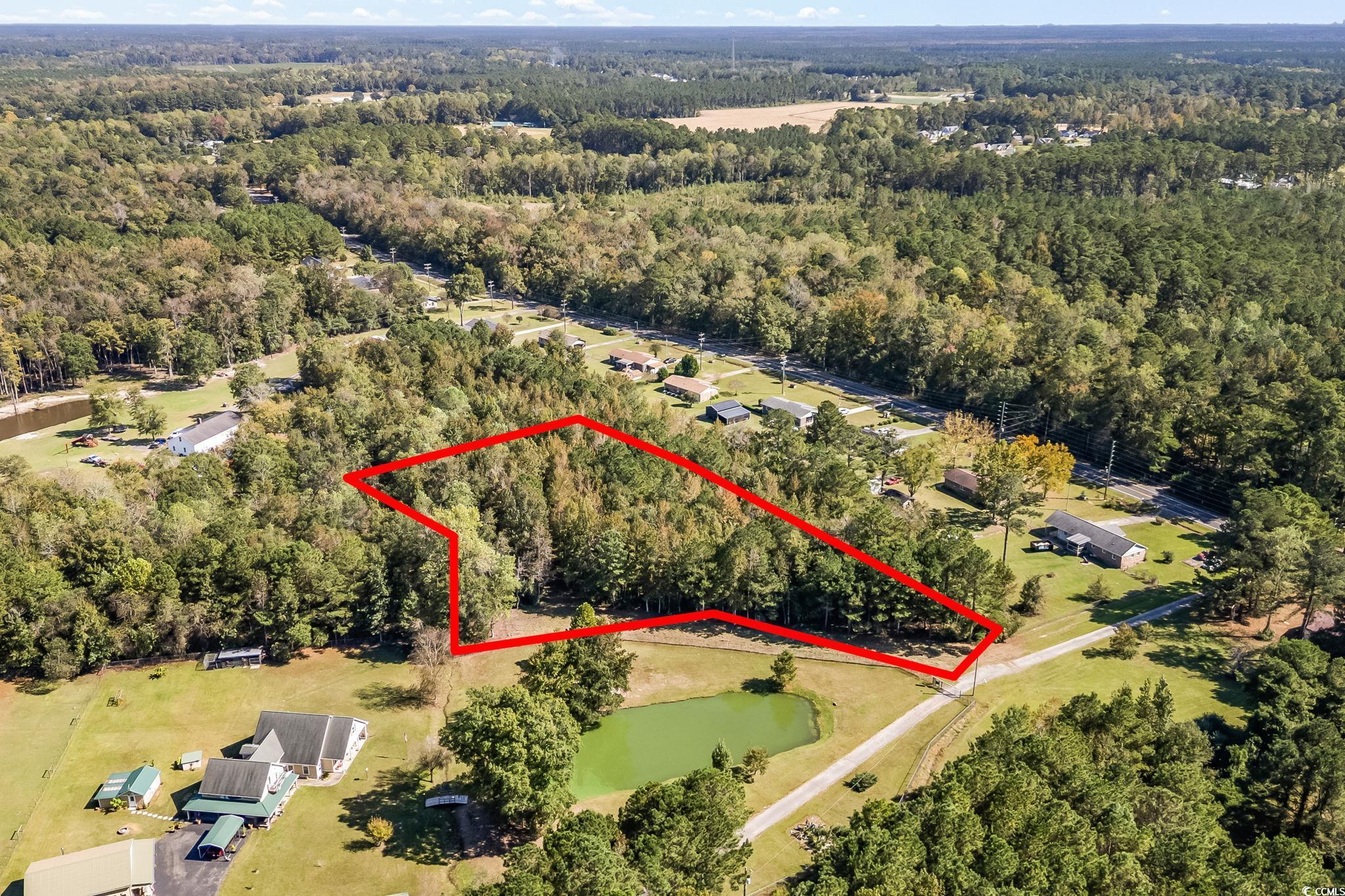 472 Highway 472 Conway, SC 29526 - Photo 14 of 30 Aerial view of property's location featuring property parcel outlined and a nearby body of water