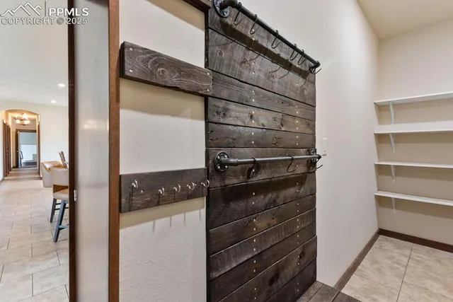 a storage room with empty racks