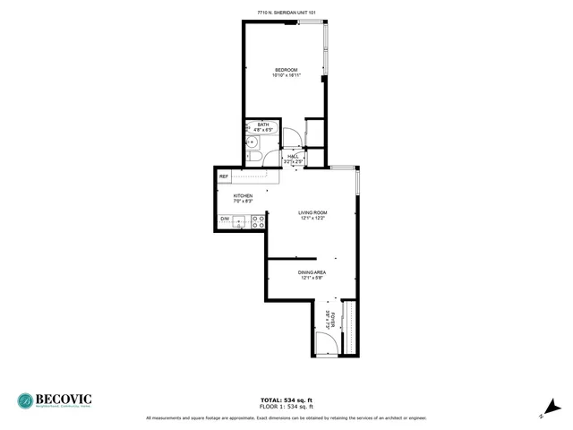 $1,625 | 7710 North Sheridan Road, Unit 101, Chicago, IL 60626