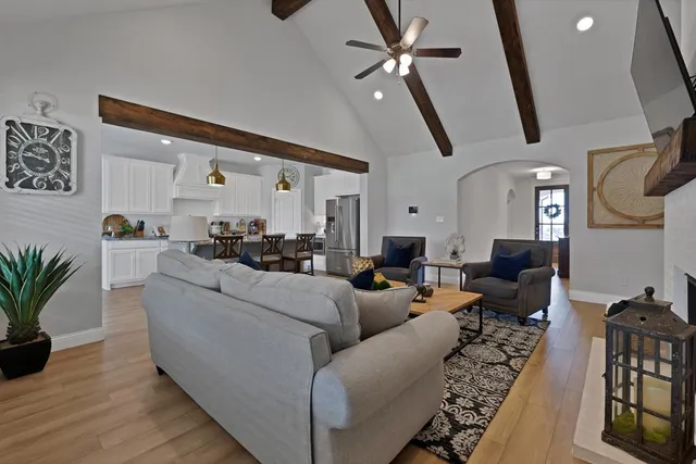 a living room with furniture