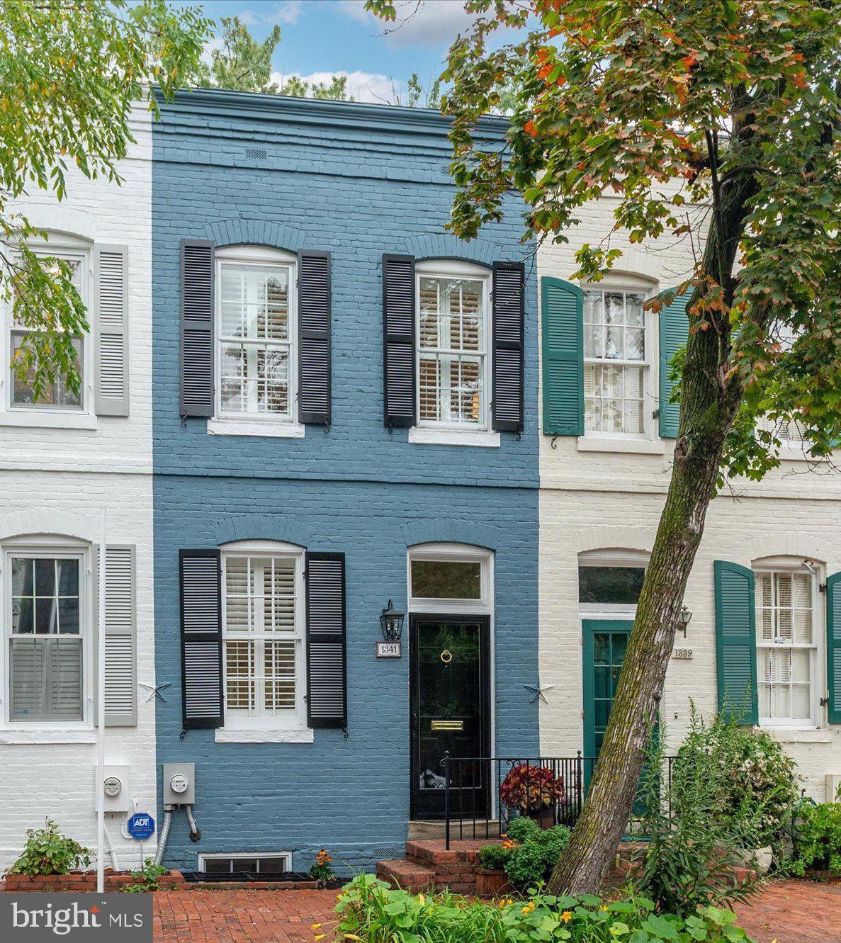 front view of a brick house