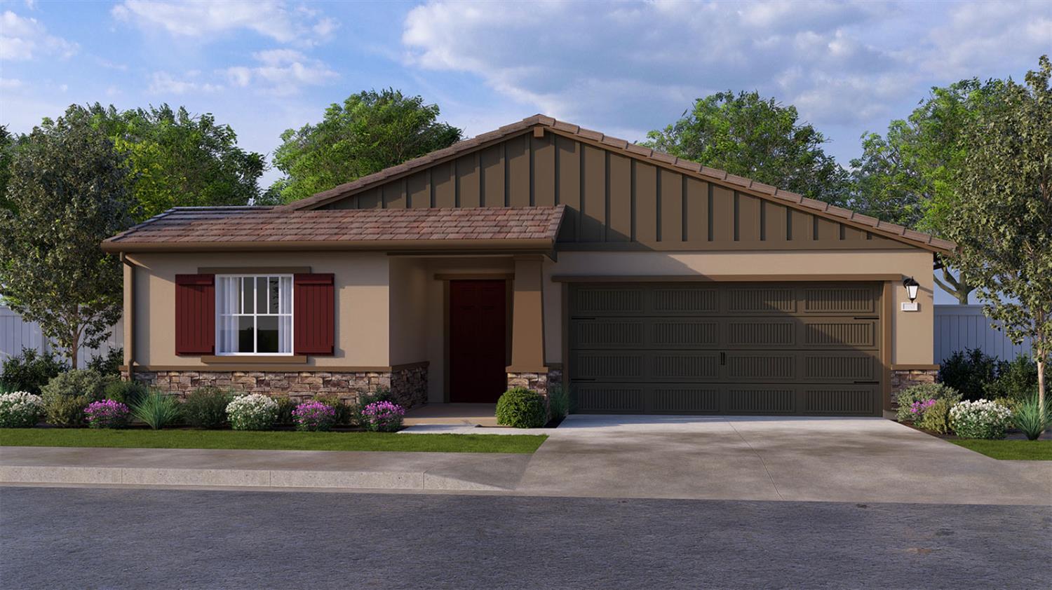 224 Teton Rnch Way Patterson, CA 95363 - Photo 1 of 2 a front view of a house with a yard and garage