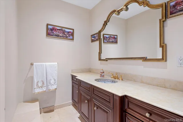 a view of a swimming pool with a garden and trees