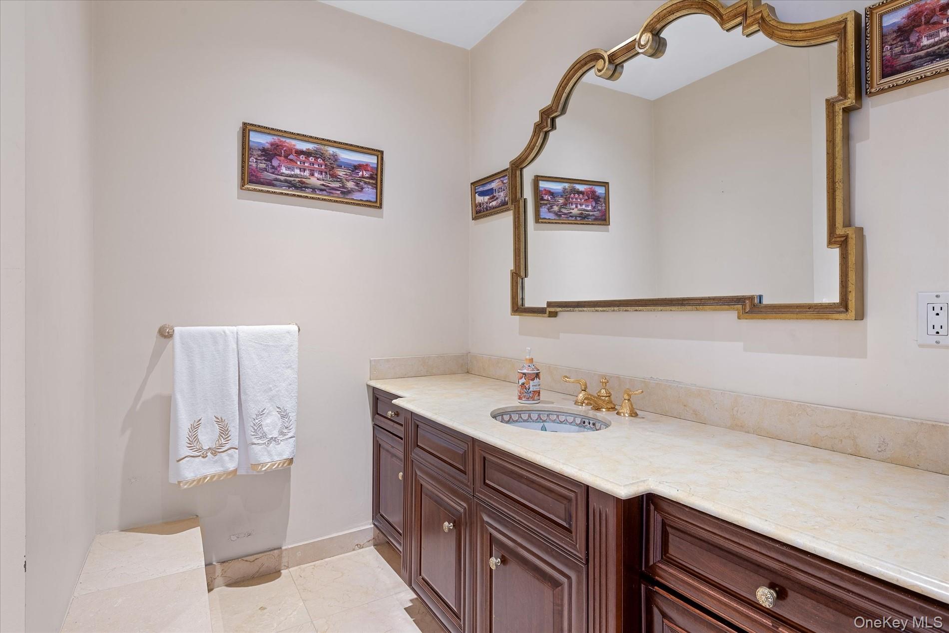 512 East Shore Road Great Neck, NY 11024 - Photo 33 of 46 a bathroom with a sink and a mirror