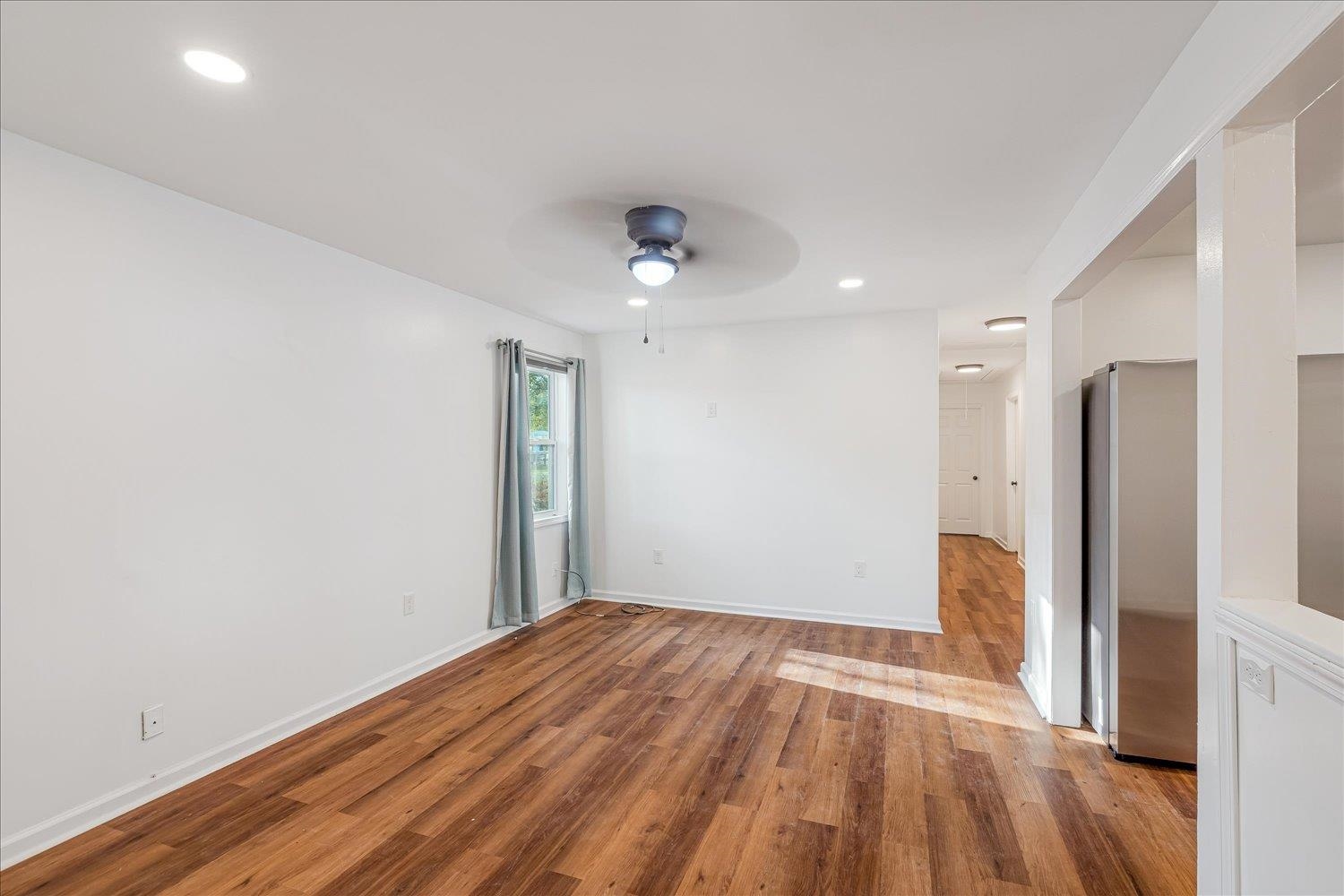 8371 McCalla Road Millington, TN 38053 - Photo 19 of 27 Main room with recessed lighting, light wood-style flooring, and a ceiling fan