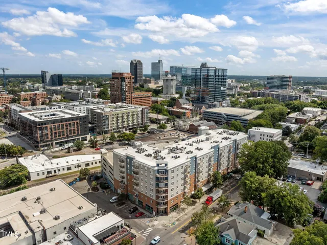 an aerial view of a city
