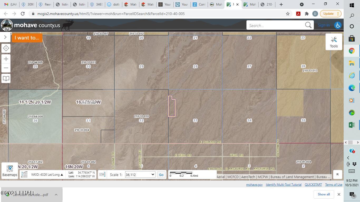 1 Off Of Polaris Road Golden Valley, AZ 86413 - Photo 9 of 11 27.5 Acre Property parcel located 1/2 mile north of Polaris Road is highlighted