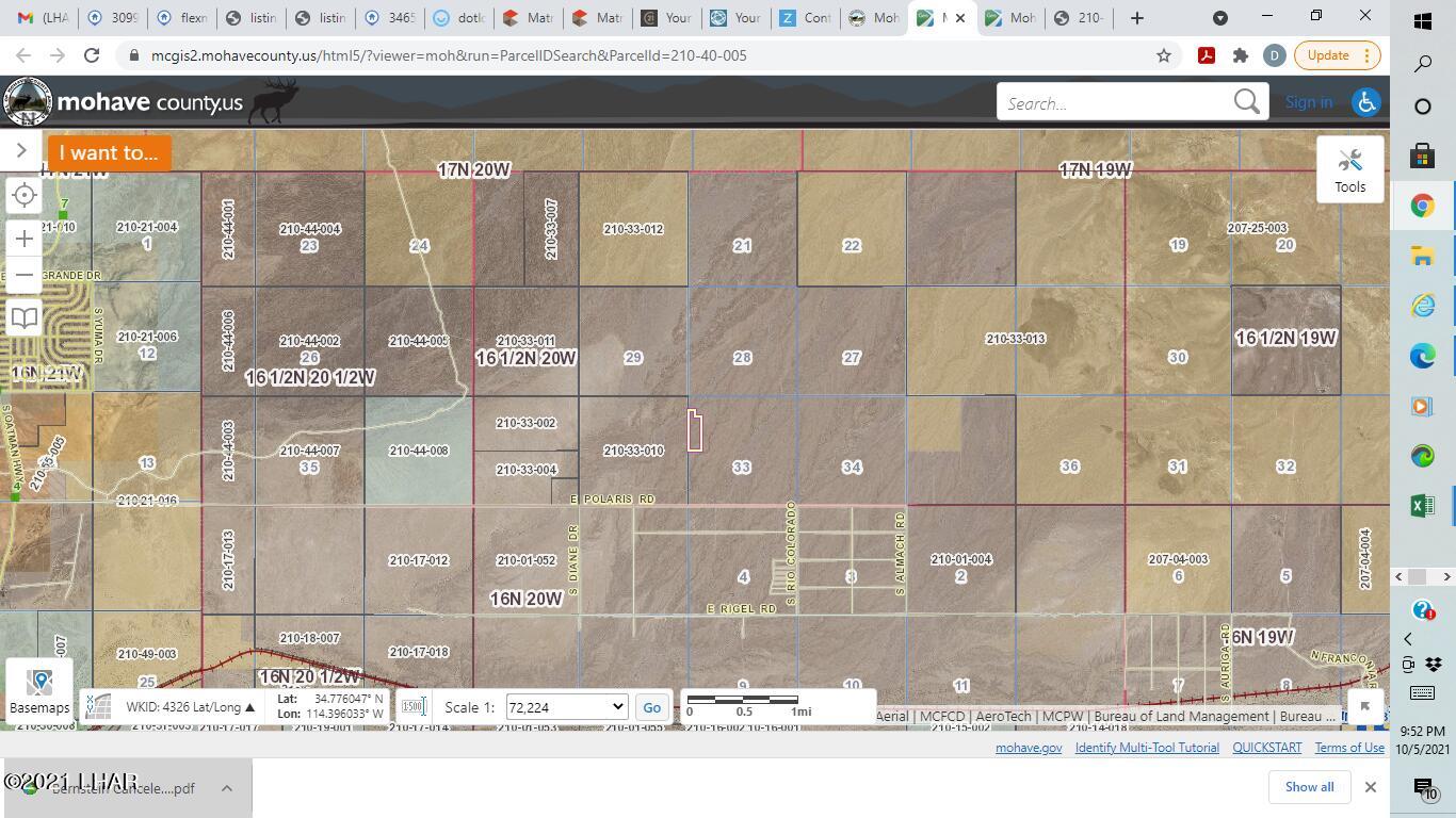 1 Off Of Polaris Road Golden Valley, AZ 86413 - Photo 10 of 11 27.5 Acre Property parcel located 1/2 mile north of Polaris Road is highlighted