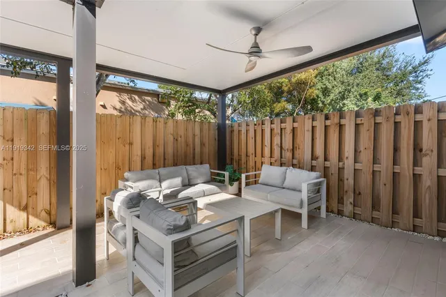 a outdoor space with furniture