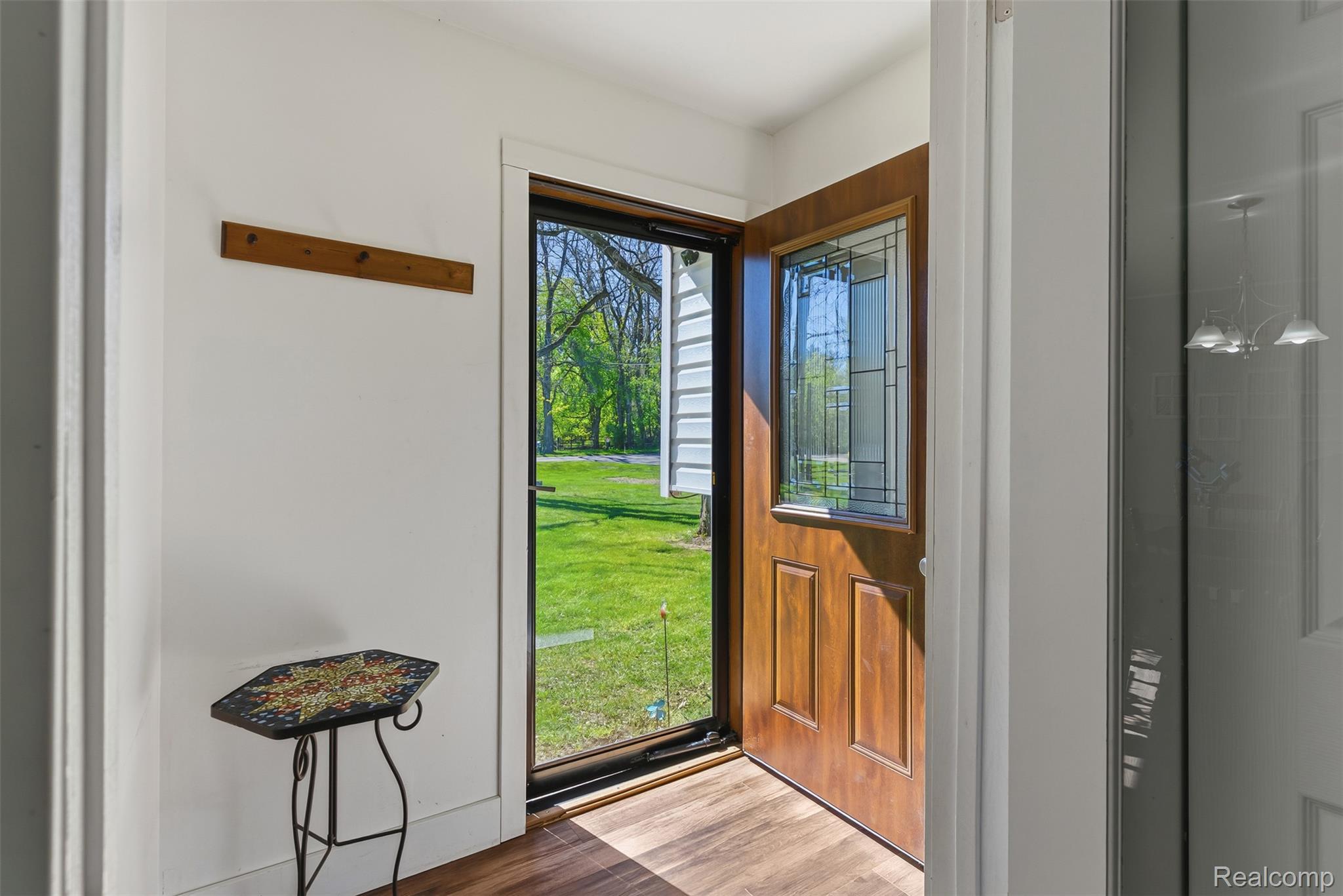 Entryway featuring light wood finished floors