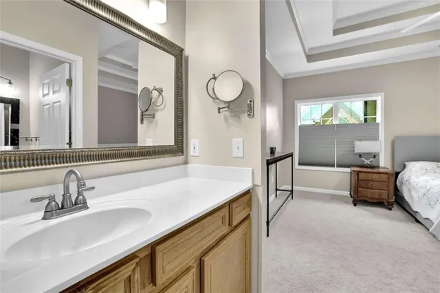 a bathroom with a sink double vanity