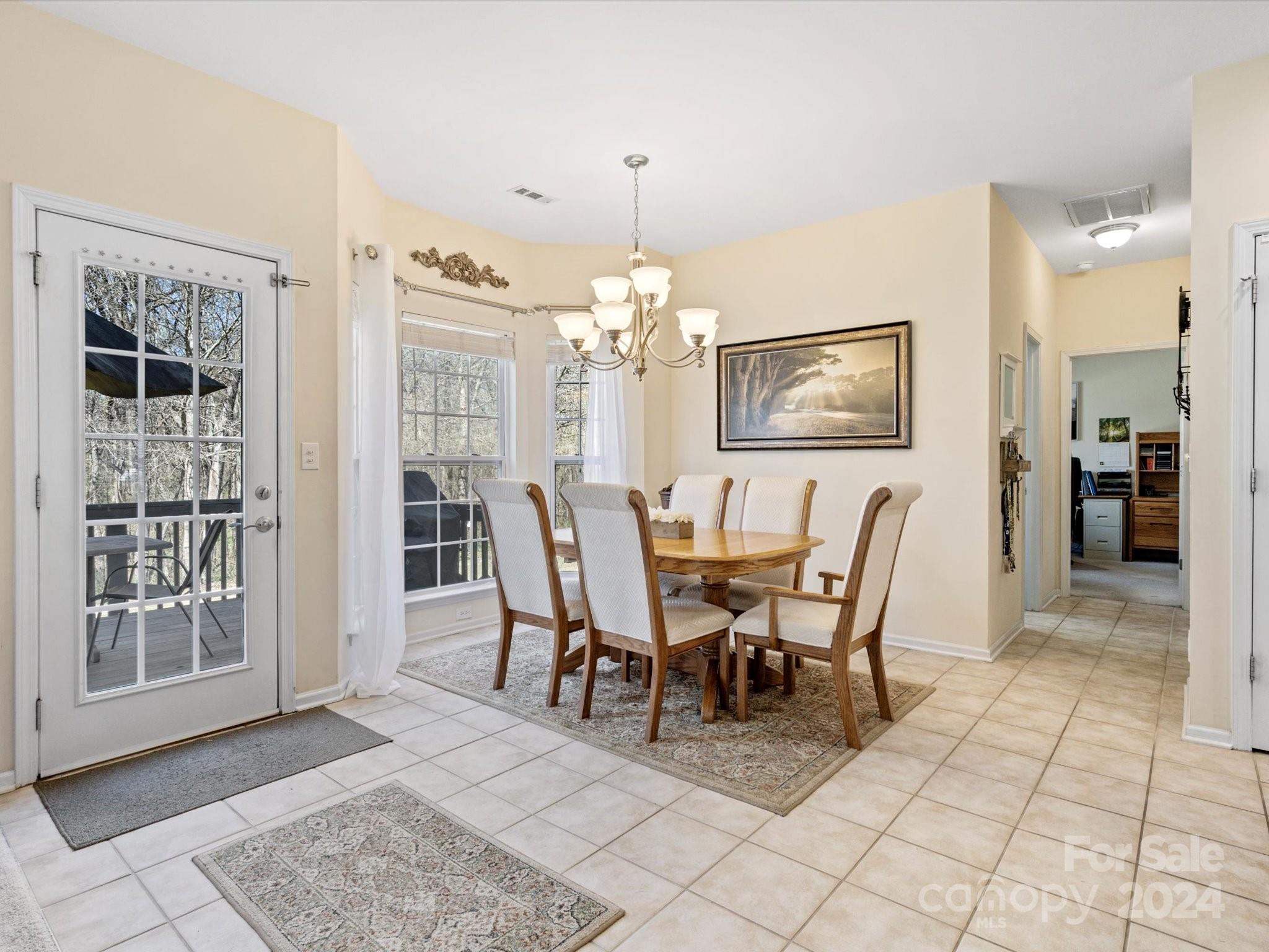 219 Clear Spring Court Fort Mill, SC 29708 - Photo 14 of 38 a view of a dining room with furniture and chandelier