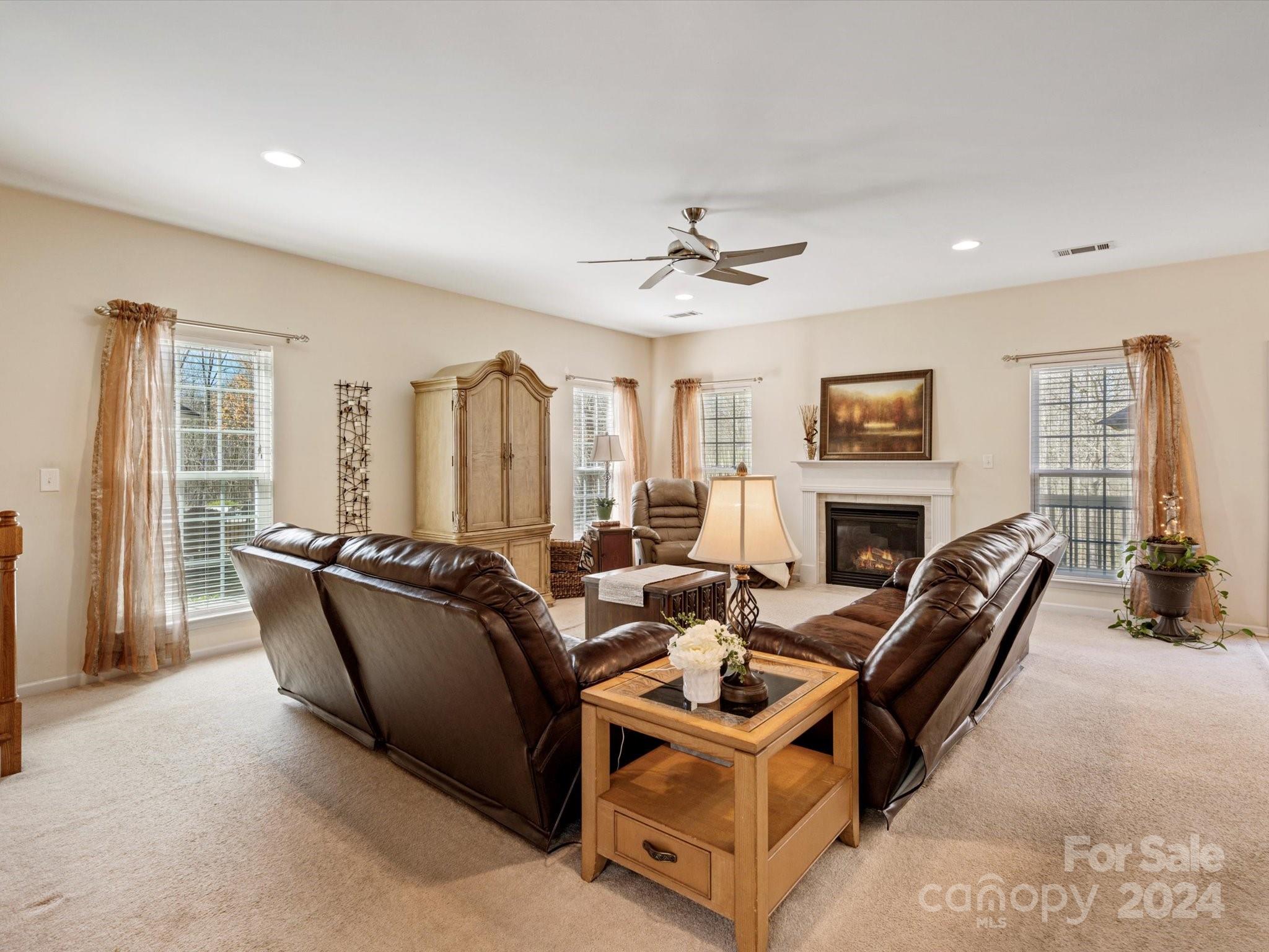 219 Clear Spring Court Fort Mill, SC 29708 - Photo 17 of 38 a living room with furniture fireplace and a flat screen tv