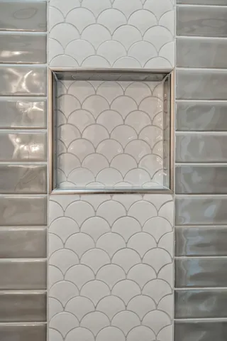 a view of a wooden door and a window