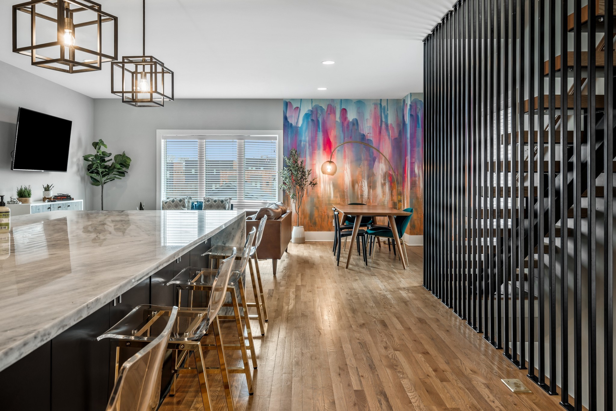 705 27th Avenue North Nashville, TN 37209 - Photo 18 of 41 a dining room with furniture a chandelier and wooden floor