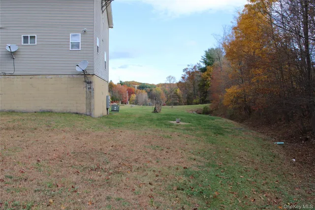 a view of a backyard