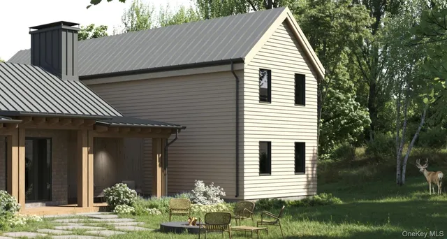 a view of a lake from a yard