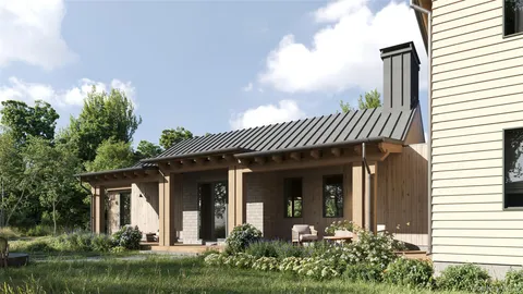 a view of backyard with green space