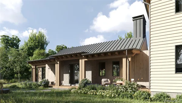 a view of backyard with green space