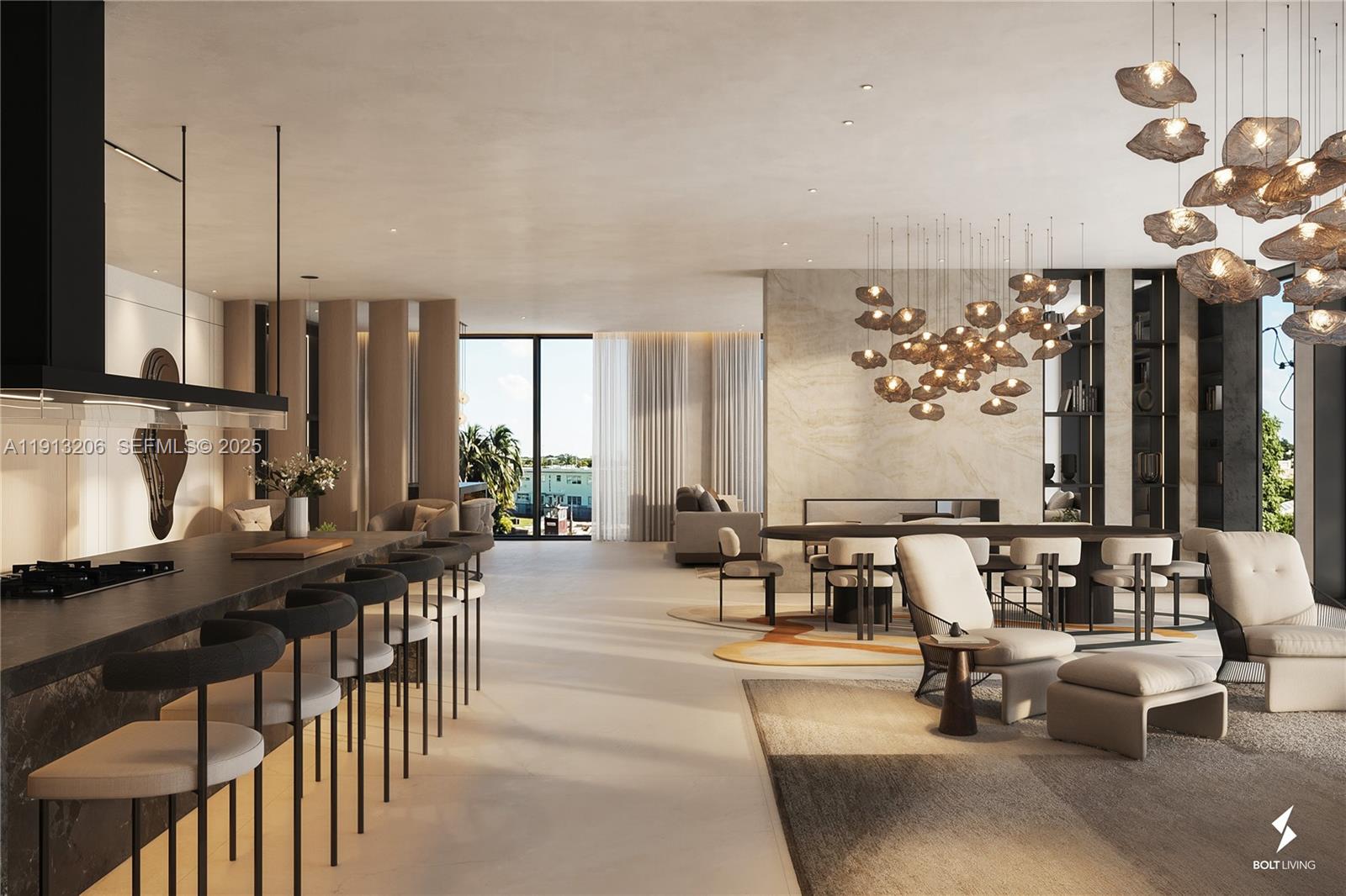 600 88th Street Surfside, FL 33154 - Photo 12 of 27 a view of a dining room with furniture window and outside view