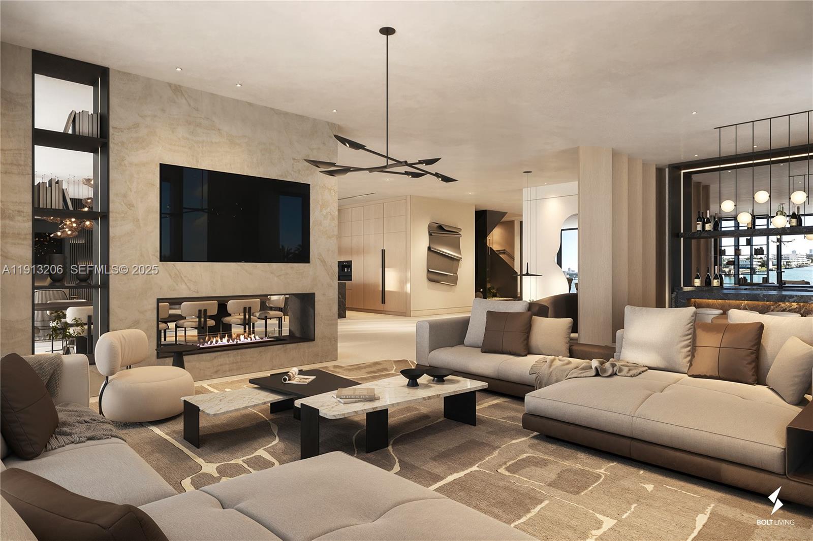 600 88th Street Surfside, FL 33154 - Photo 13 of 27 a living room with furniture and a flat screen tv