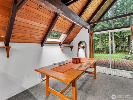 a view of sitting area in the backyard