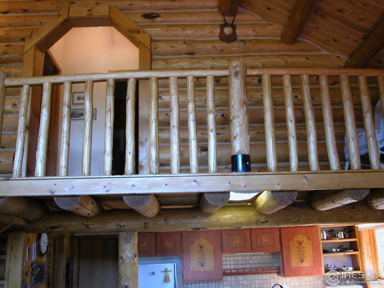 235 Swift Deer Road Red Feather Lakes, CO 80545 - Photo 11 of 18 Log loft railing