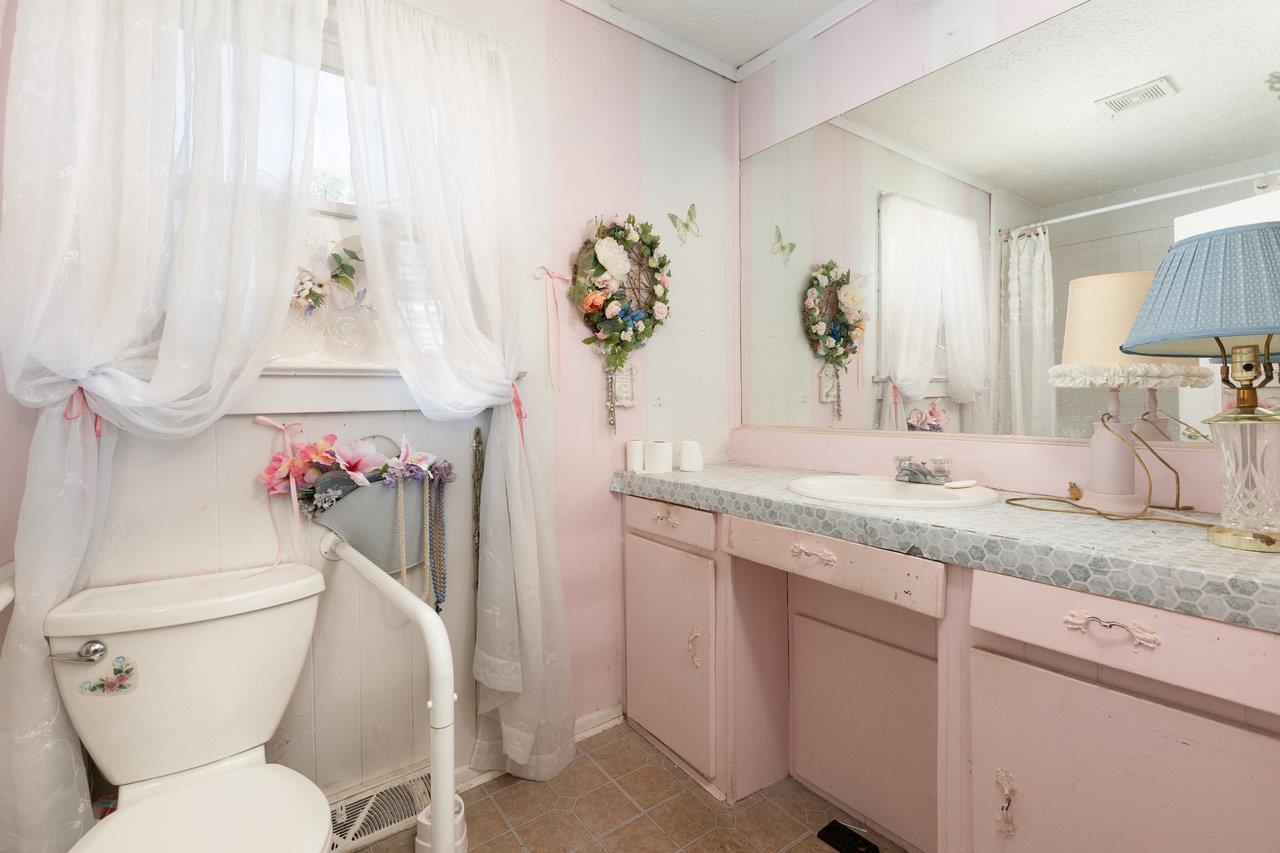 711 8th Street Shenandoah, VA 22849 - Photo 26 of 60 a bathroom with a granite countertop toilet sink and mirror